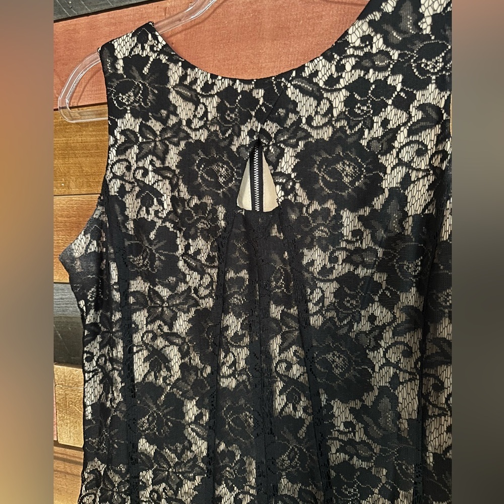 Danny & Nicole Black Over Lace Dress Black / Cream - Picture 4 of 7